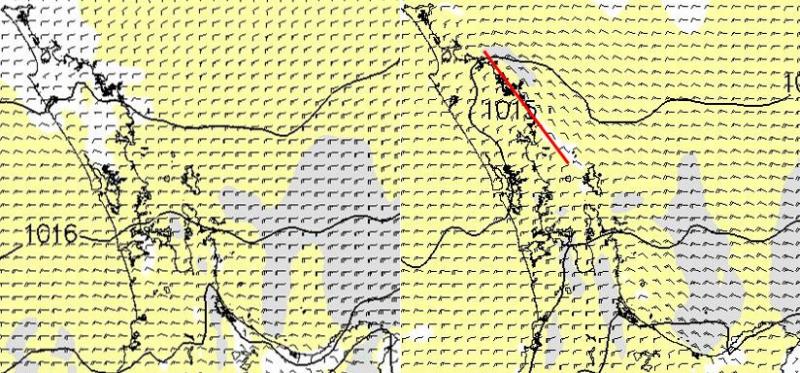  Forecast wind fields for 10 January 2017, run at 8km resolution. 