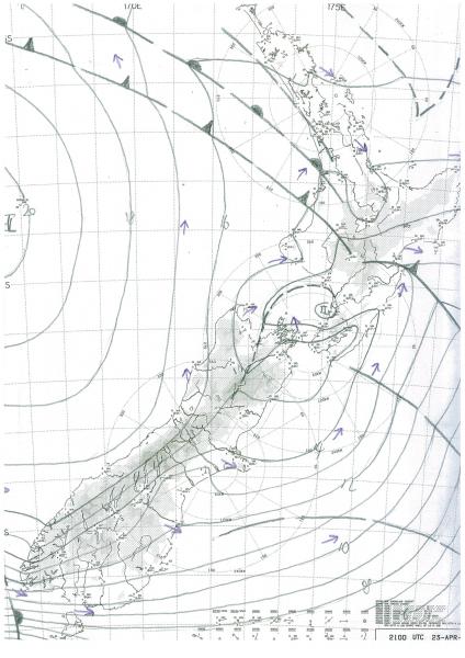 A classic cold front on Sunday 24 April 2016 | MetService Blog