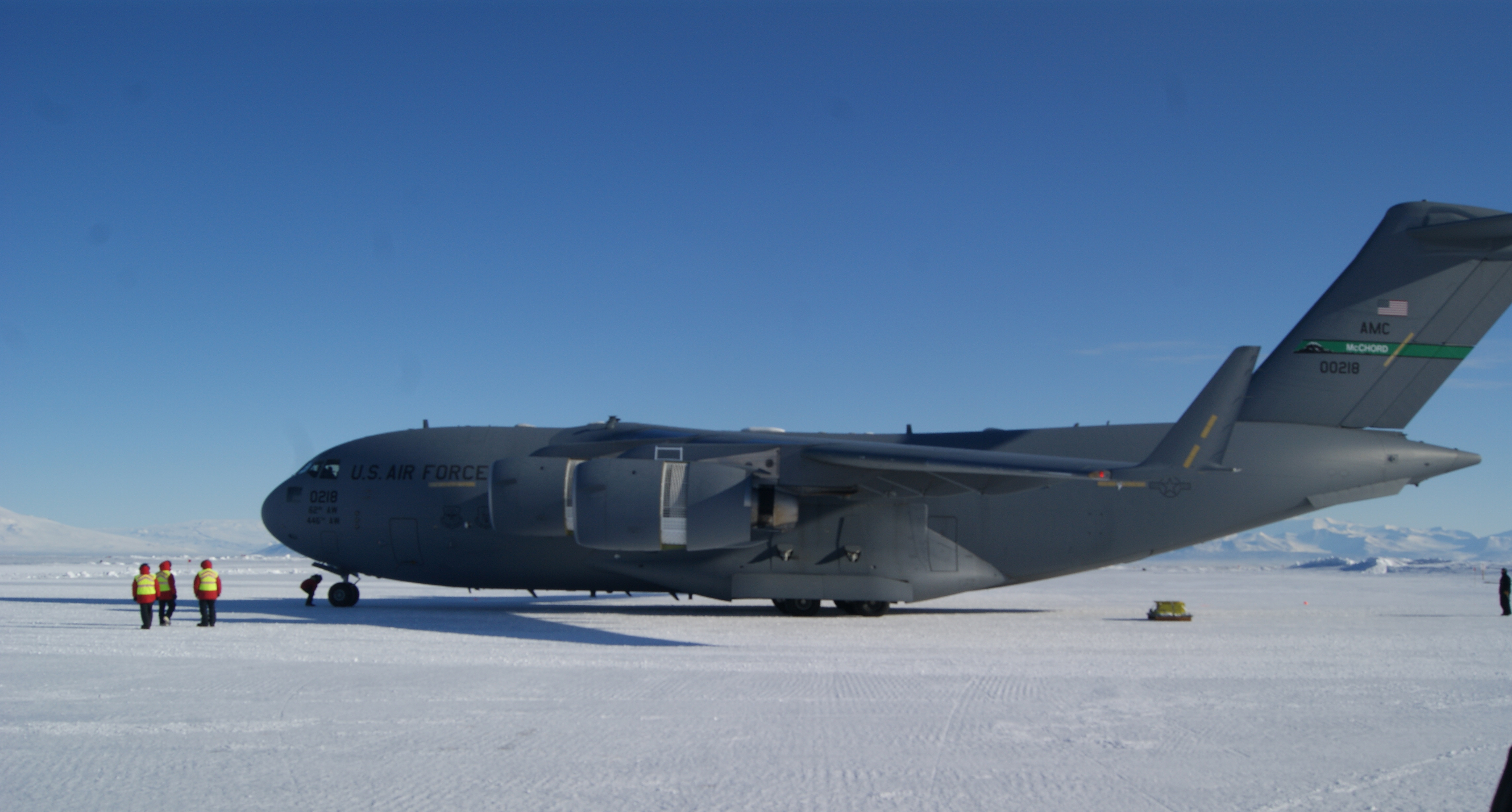 The C-17 at Pegasus Field, Antarctica