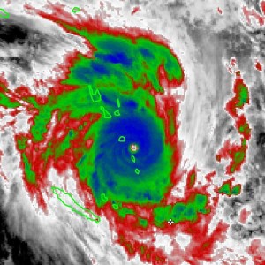 Infrared satellite image of TC Pam 3.44am Sat 14th March 2015