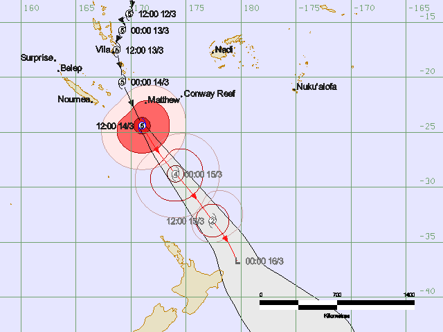 TC Pam forecast track map issued by RSMC Nadi 2.17am Sun 15 March 2015