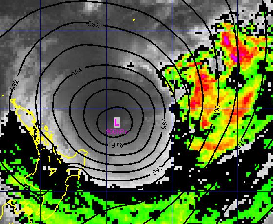 Cyclone Pam located about 300km northeast of East Cape at 7am this morning.